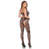 Leg avenue - 89368 crop top de red y encaje con medias negro - talla unica - 2