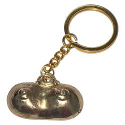 Diablo picante - llavero metal tetas dorado - 1