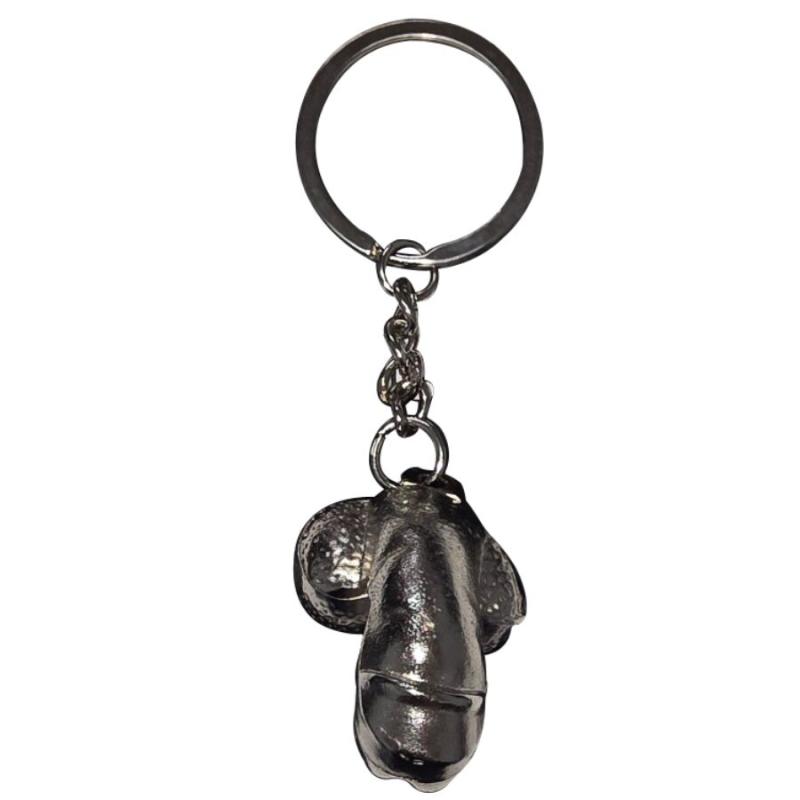 Diablo picante - llavero metal pene encogido plata - 1