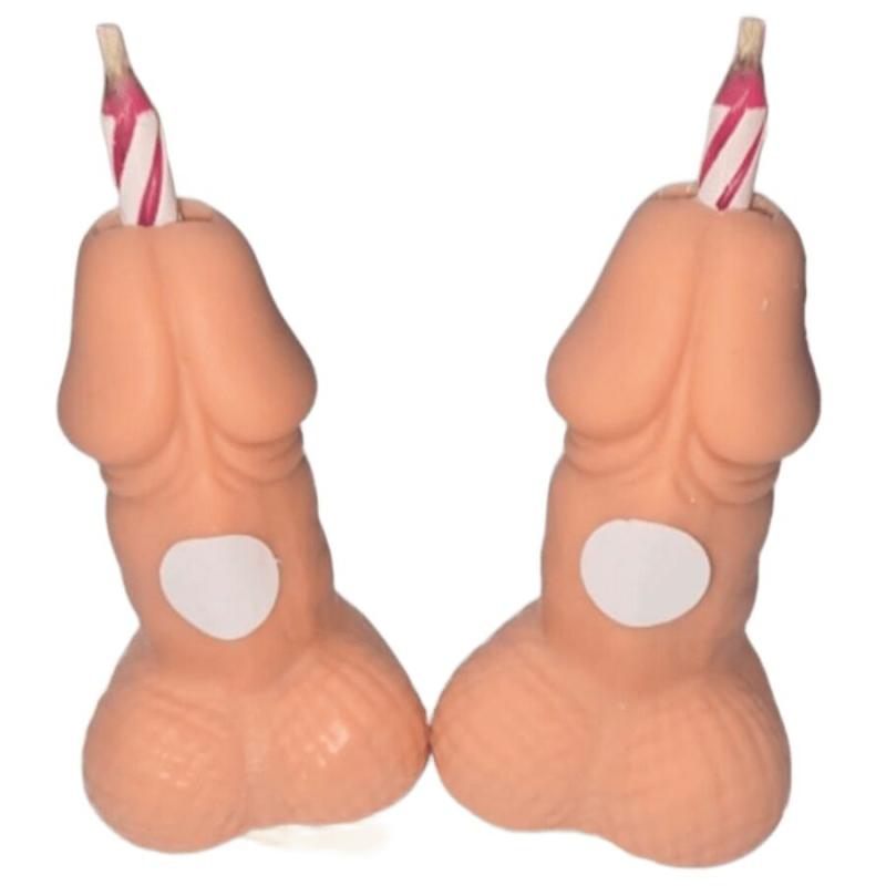 Diablo picante - penes tono claro velas números cumpleaños 2 unidades - 1
