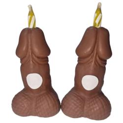 Diablo picante - penes tono oscuro velas números cumpleaños 2 unidades - 1