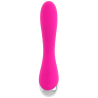 Vibrador curvo Ohmama para el punto G rosa, vista frontal con el botón