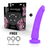 Delta club toys arnes + dildo lila silicona medica 20 x 4cm - 2
