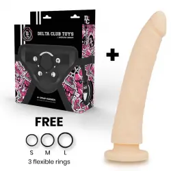Delta club toys arnes + dildo natural silicona medica 23 x 4.5 cm Delta club toys arnes + dildo natural silicona medica 23 x 4.5 cm