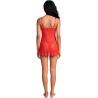 Camisón y braguita rojos Livco Corsetti Nuit, modelo de espaldas