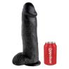 King Cock dildo negro de gran formato junto a referencia de escala
