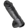 King Cock XL negro de PVC de 28 cm con testículos y ventosa