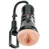 PDX Super Sucker XXL con entrada vaginal y bomba manual conectada