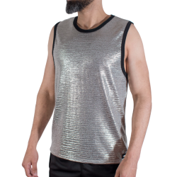 Macho camiseta hombre brillante texturizada - 1