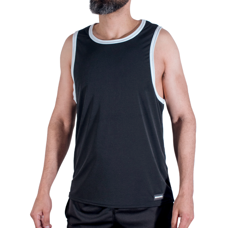 macho camiseta gym hombre negra - 1