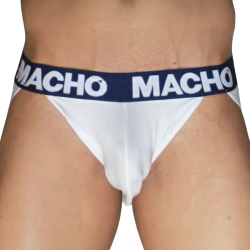 macho jockstrap hombre blanco azul marino - 6
