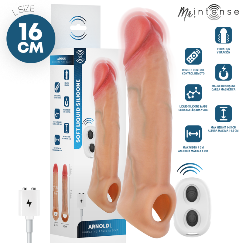 mr intense arnold l funda pene vibradora control remoto - 1