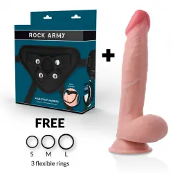 Rockarmy arnés + dual density sherman dildo realista 24cm Rockarmy arnés + dual density sherman dildo realista 24cm