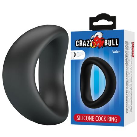 crazy bull valen anillo pene ergonomico negro - 1