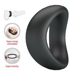crazy bull valen anillo pene ergonomico negro - 6