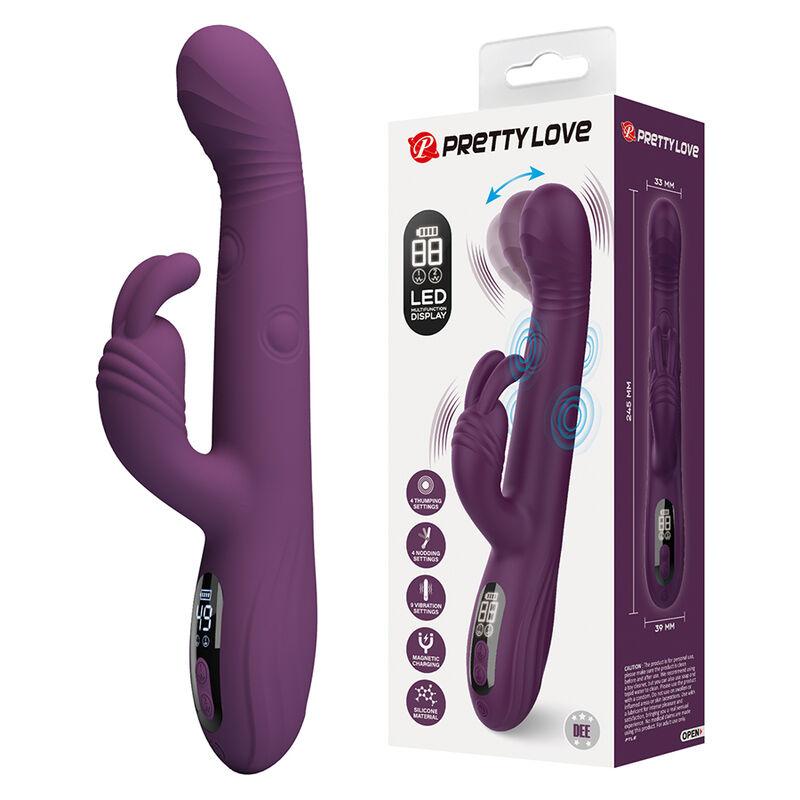 pretty love dee vibrador rabbit oscilante percusion morado - 1
