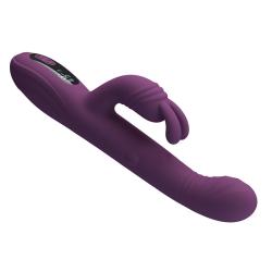 pretty love dee vibrador rabbit oscilante percusion morado - 3