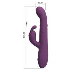 pretty love dee vibrador rabbit oscilante percusion morado - 6