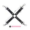 Kit BDSM Pretty Love, correa en cruz negra con mosquetones