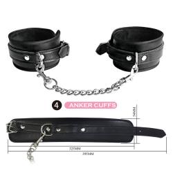 Kit BDSM Pretty Love, esposas negras para tobillos con medidas