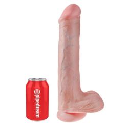 king cock dildo realista testiculos ventosa 38 cm natural - 1