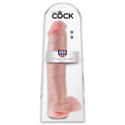 king cock dildo realista testiculos ventosa 38 cm natural - 6