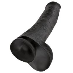 king cock dildo realista testiculos 38 cm negro - 2