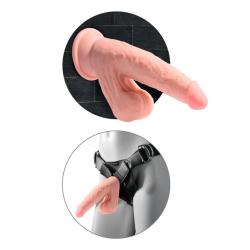 king cock plus dildo realista triple densidad 23 cm natural - 4
