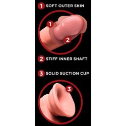 king cock plus dildo realista triple densidad 23 cm natural - 5