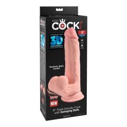 king cock plus dildo realista triple densidad 23 cm natural - 6
