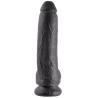 King Cock 9 pulgadas con testículos negro visto de frente