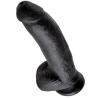 King Cock 9 pulgadas con testículos negro en diagonal