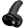 Ventosa y testículos del King Cock 9 pulgadas negro