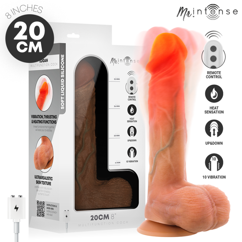 mr intense logan dildo vibrador calor control remoto 20 cm - 1