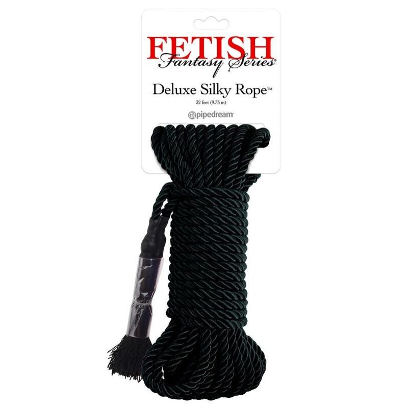 fetish fantasy series cuerda seda deluxe negra 9 m - 1