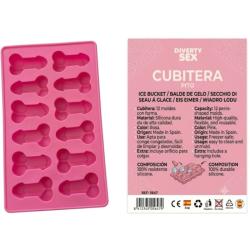 Diablo picante - cubitera 12 penes silicona dura para colgar rosa