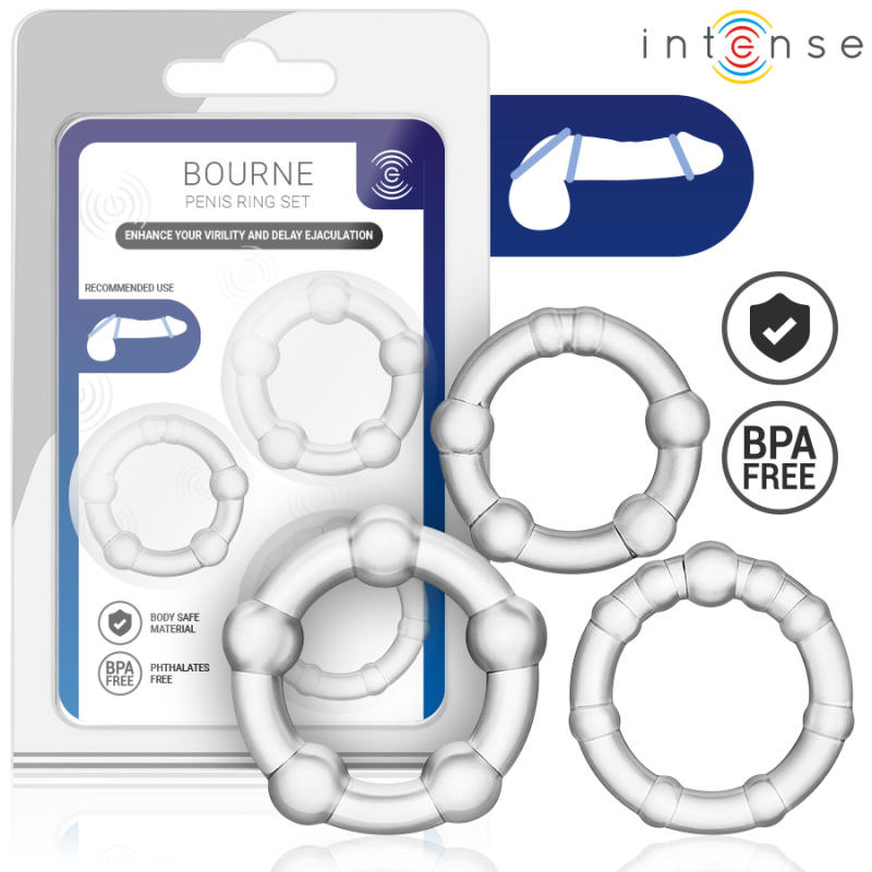 intense bourne anillos pene set 3 - 1