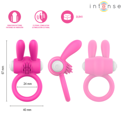 intense hopps anillo vibrador pene clitoris rosa - 3