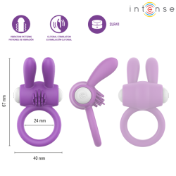 intense hopps anillo vibrador pene clitoris morado - 3