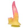 power monsters ripplied monster dildo ventosa 22 cm rosa amarillo - 1