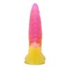 power monsters ripplied monster dildo ventosa 22 cm rosa amarillo - 3