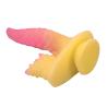 power monsters ripplied monster dildo ventosa 22 cm rosa amarillo - 4