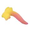 power monsters ripplied monster dildo ventosa 22 cm rosa amarillo - 5