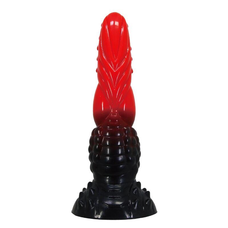 power monsters fire dragon dildo ventosa 24 cm rojo negro - 1