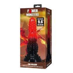 power monsters fire dragon dildo ventosa 24 cm rojo negro - 2