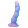 Dildo Power Monsters Alien de perfil, curvado, en azul y lila