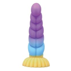 power monsters unicorn dildo tricolor 22 cm - 2