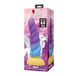 power monsters unicorn dildo tricolor 22 cm - 3