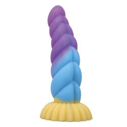 power monsters unicorn dildo tricolor 22 cm - 4