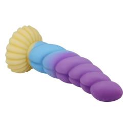 power monsters unicorn dildo tricolor 22 cm - 5